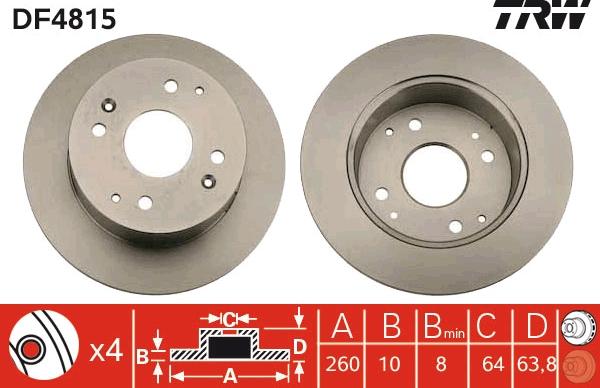 TRW DF4815 - Disque de frein cwaw.fr