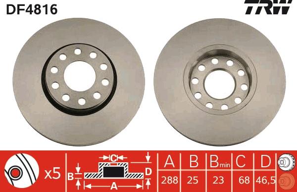 TRW DF4816 - Disque de frein cwaw.fr