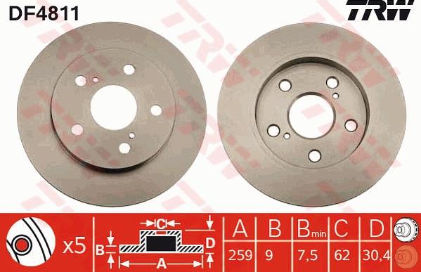 TRW DF4811 - Disque de frein cwaw.fr