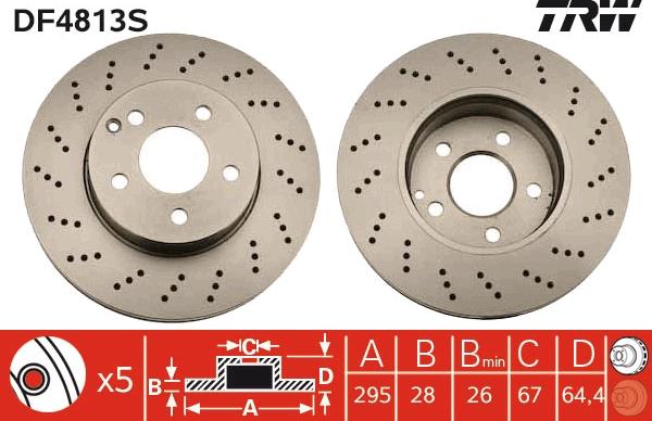 TRW DF4813S - Disque de frein cwaw.fr