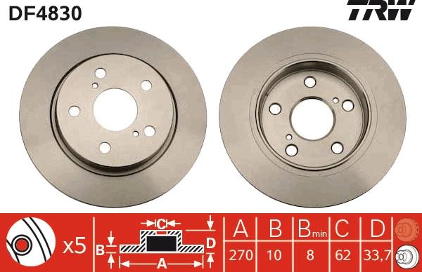 TRW DF4830 - Disque de frein cwaw.fr