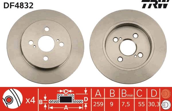 TRW DF4832 - Disque de frein cwaw.fr