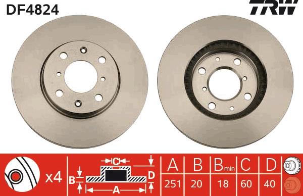 TRW DF4824 - Disque de frein cwaw.fr