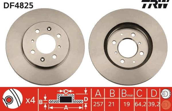 TRW DF4825 - Disque de frein cwaw.fr