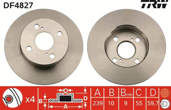 TRW DF4827 - Disque de frein cwaw.fr