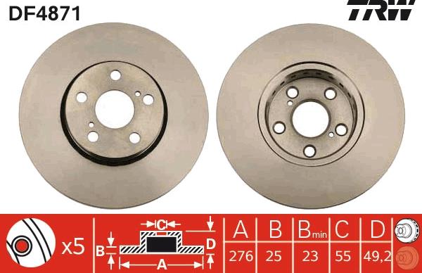 TRW DF4871 - Disque de frein cwaw.fr