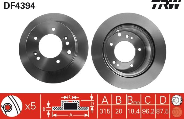 TRW DF4394 - Disque de frein cwaw.fr