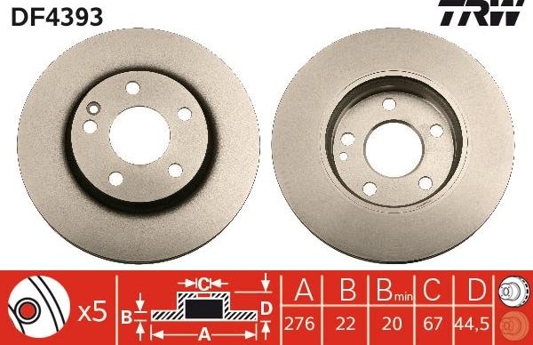 TRW DF4393 - Disque de frein cwaw.fr