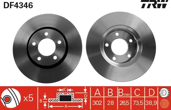 TRW DF4346 - Disque de frein cwaw.fr