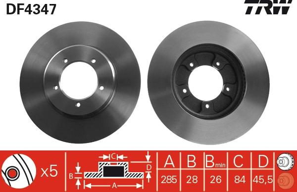 TRW DF4347 - Disque de frein cwaw.fr