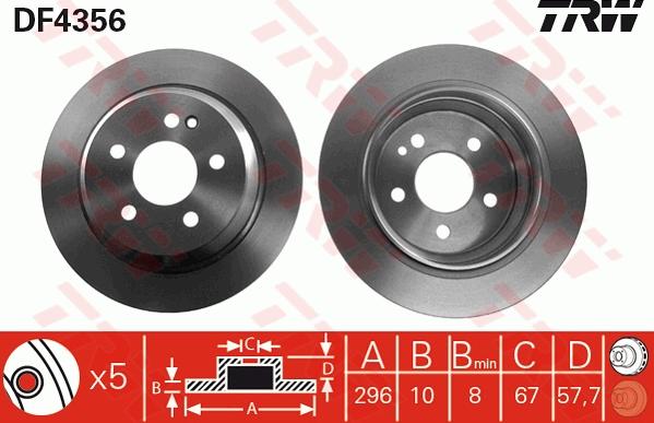 TRW DF4356 - Disque de frein cwaw.fr