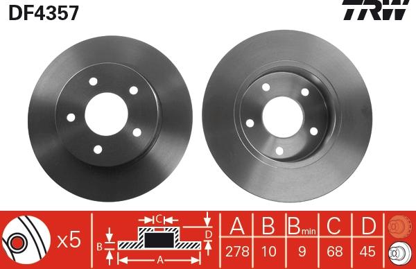 TRW DF4357 - Disque de frein cwaw.fr