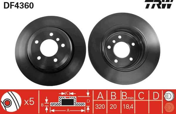 TRW DF4360 - Disque de frein cwaw.fr