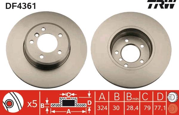 TRW DF4361 - Disque de frein cwaw.fr