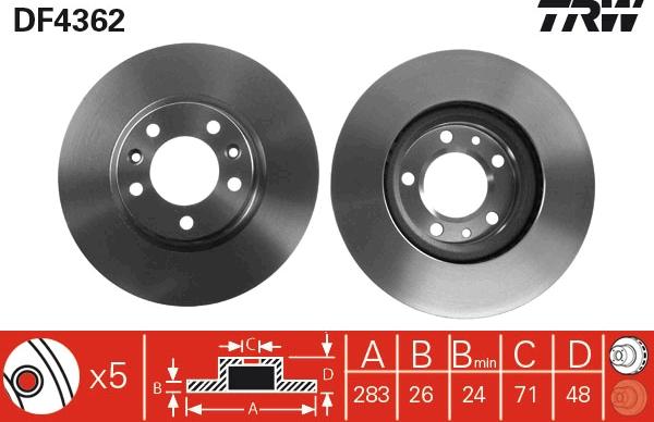 TRW DF4362 - Disque de frein cwaw.fr