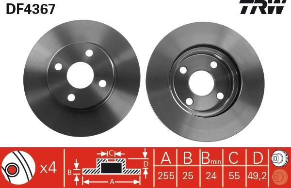 TRW DF4367 - Disque de frein cwaw.fr