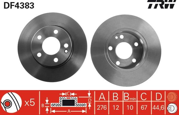 TRW DF4383 - Disque de frein cwaw.fr