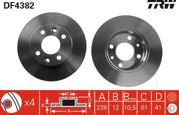 TRW DF4382 - Disque de frein cwaw.fr