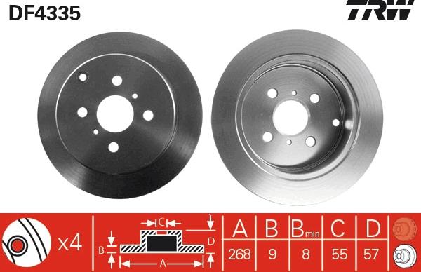 TRW DF4335 - Disque de frein cwaw.fr