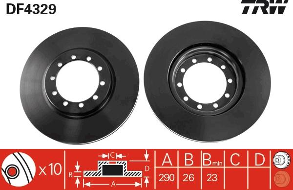 TRW DF4329 - Disque de frein cwaw.fr