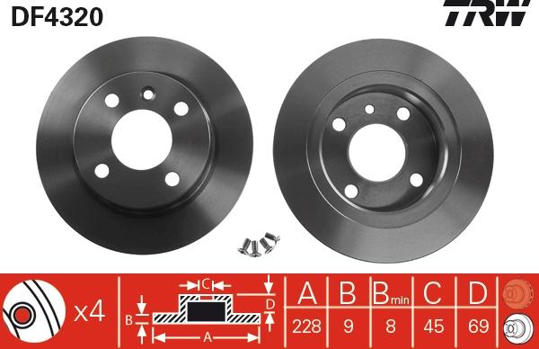 TRW DF4320 - Disque de frein cwaw.fr