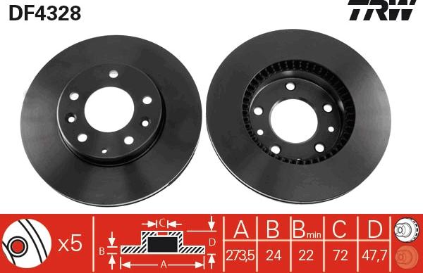 TRW DF4328 - Disque de frein cwaw.fr