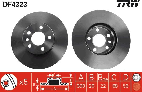 TRW DF4323 - Disque de frein cwaw.fr