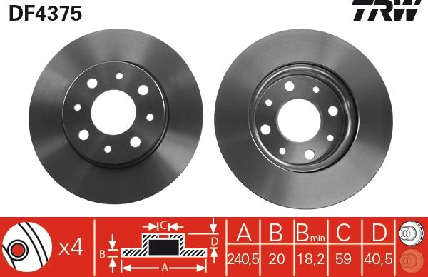 TRW DF4375 - Disque de frein cwaw.fr