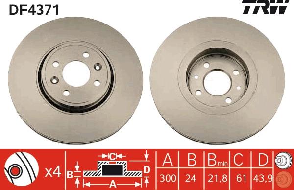 TRW DF4371 - Disque de frein cwaw.fr