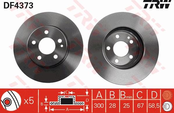 TRW DF4373 - Disque de frein cwaw.fr