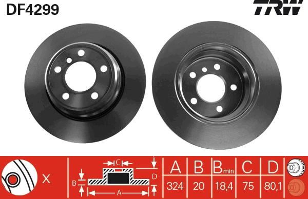 TRW DF4299 - Disque de frein cwaw.fr