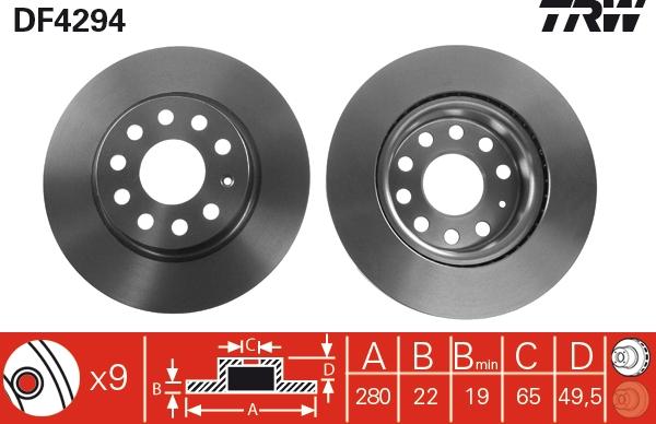 TRW DF4294 - Disque de frein cwaw.fr