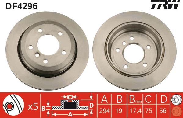 TRW DF4296 - Disque de frein cwaw.fr