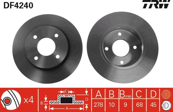 TRW DF4240 - Disque de frein cwaw.fr