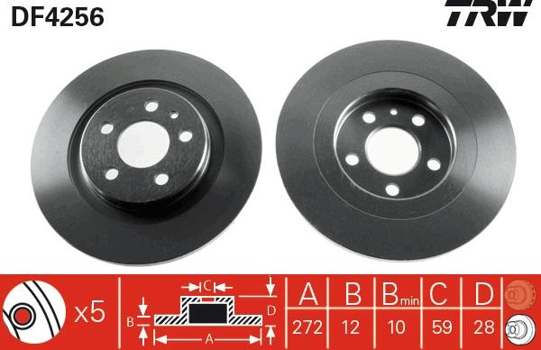 TRW DF4256 - Disque de frein cwaw.fr