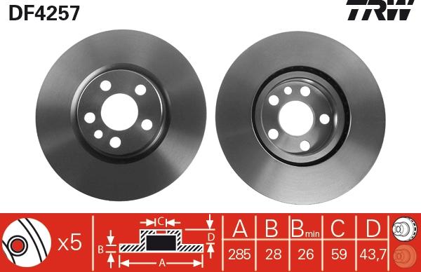 TRW DF4257 - Disque de frein cwaw.fr