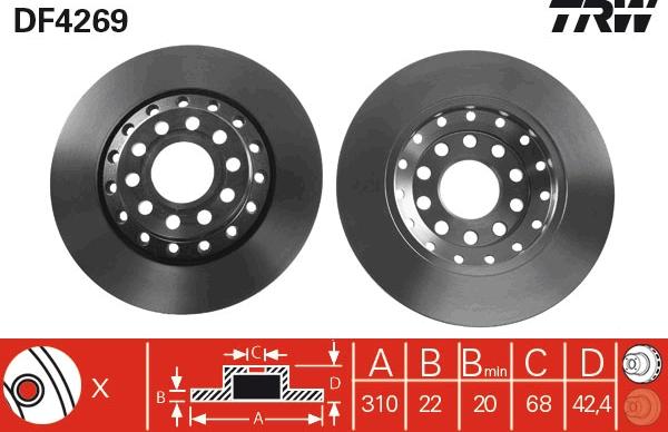 TRW DF4269 - Disque de frein cwaw.fr