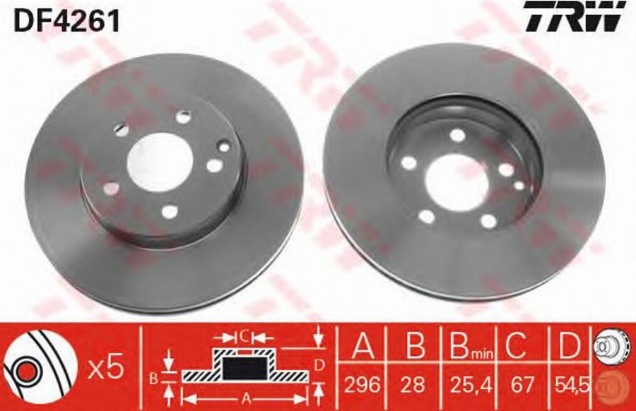 TRW DF4261BP - Disque de frein cwaw.fr