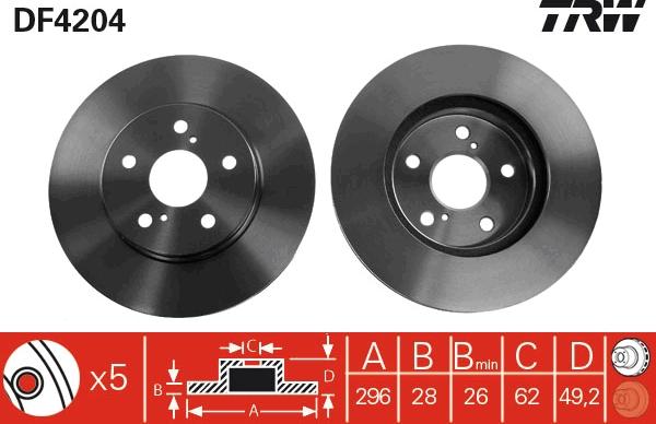 TRW DF4204 - Disque de frein cwaw.fr