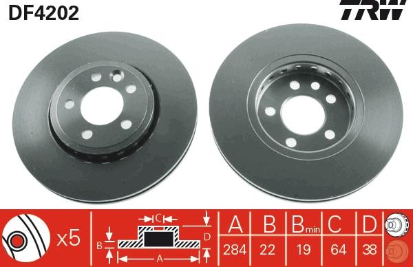 TRW DF4202 - Disque de frein cwaw.fr