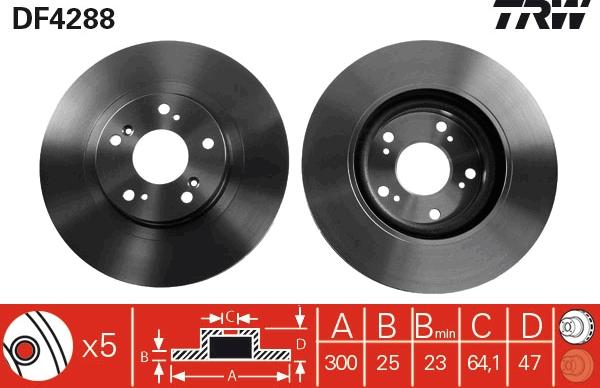 TRW DF4288 - Disque de frein cwaw.fr