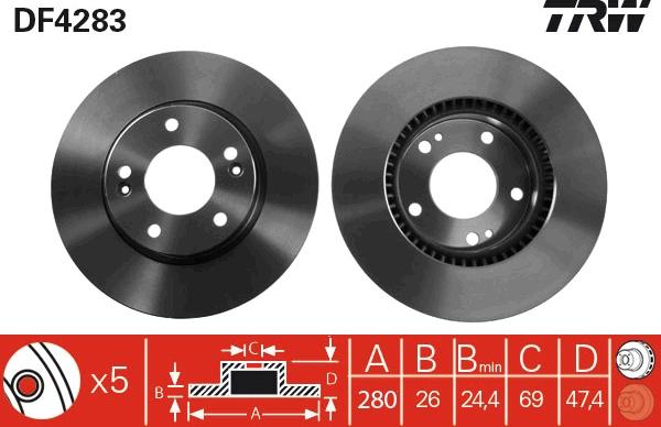 TRW DF4283 - Disque de frein cwaw.fr