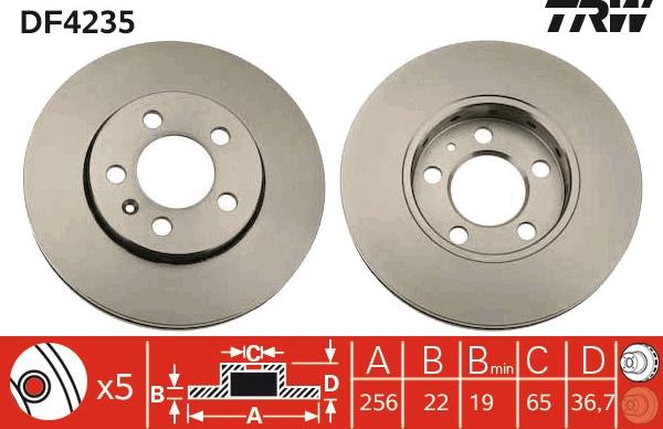 TRW DF4235 - Disque de frein cwaw.fr