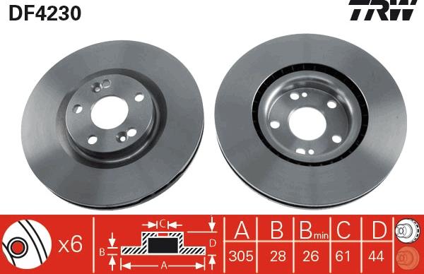 TRW DF4230 - Disque de frein cwaw.fr