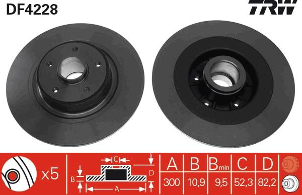 TRW DF4228 - Disque de frein cwaw.fr