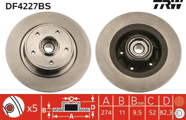 TRW DF4227BS - Disque de frein cwaw.fr