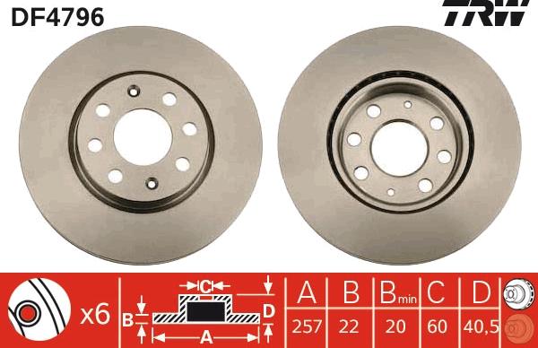 TRW DF4796 - Disque de frein cwaw.fr