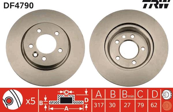 TRW DF4790 - Disque de frein cwaw.fr