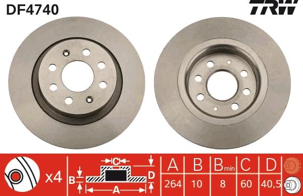 TRW DF4740 - Disque de frein cwaw.fr