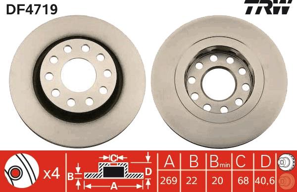 TRW DF4719 - Disque de frein cwaw.fr